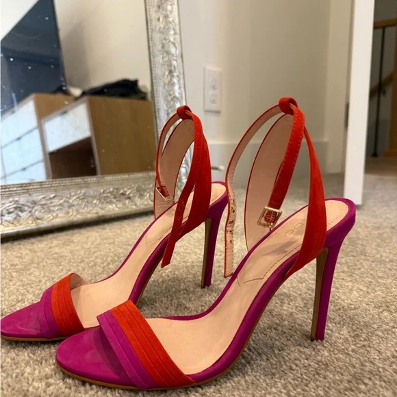 Aldo Vibrant Red and Pink Heels - Picture 3 of 4